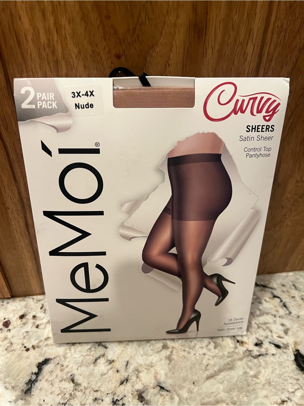 MeMoi Curvy Sheers Control Top Pantyhose - Nude (3X-4X) - 2 Pair Pack